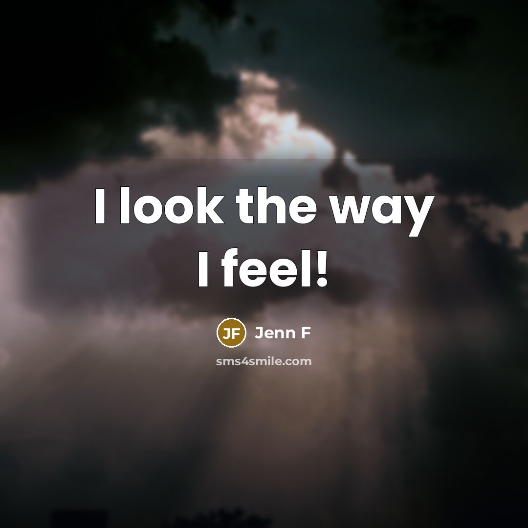 “I look the way I feel!…” quote by Jenn F