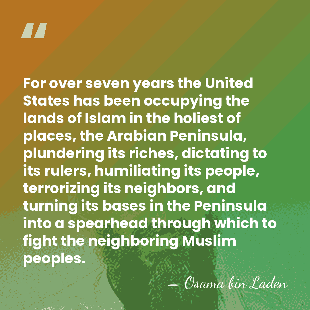 For over seven years the United States has been occupying the lands&hellip; - Osama bin Laden