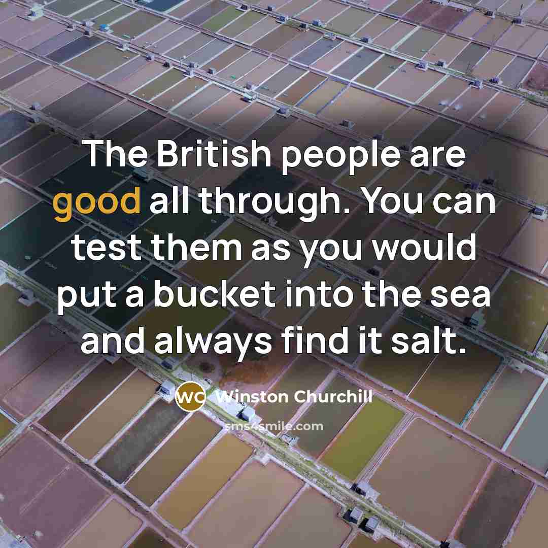 “The British people are good all through. You can test…” quote by Winston Churchill
