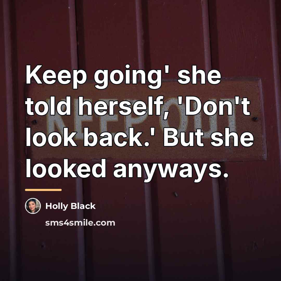 “Keep going' she told herself, 'Don't look back.' But she…” quote by Holly Black