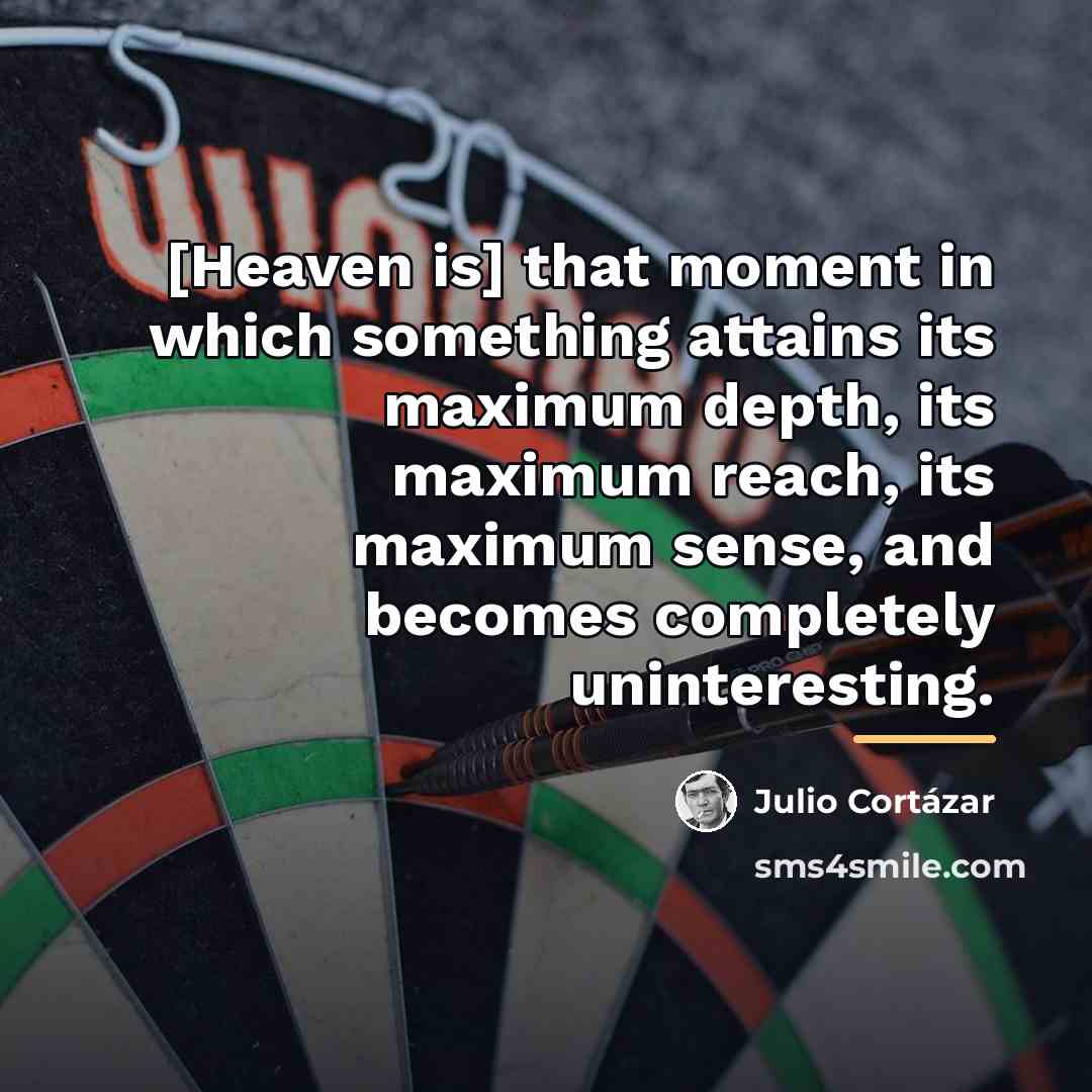 “[Heaven is] that moment in which something attains its maximum…” quote by Julio Cortazar