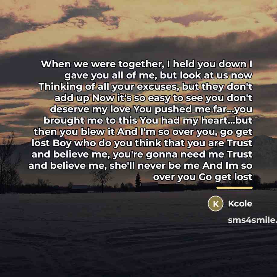 “When we were together, I held you down I gave…” quote by Kcole