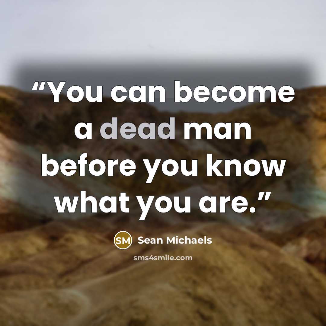 “You can become a dead man before you know what you are.” quote by Sean Michaels