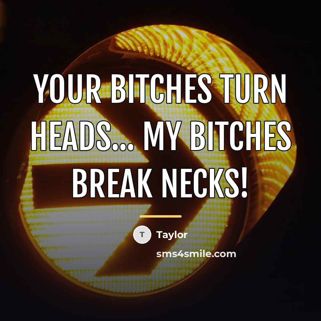 “Your bitches turn heads... My bitches break necks!…” quote by Taylor