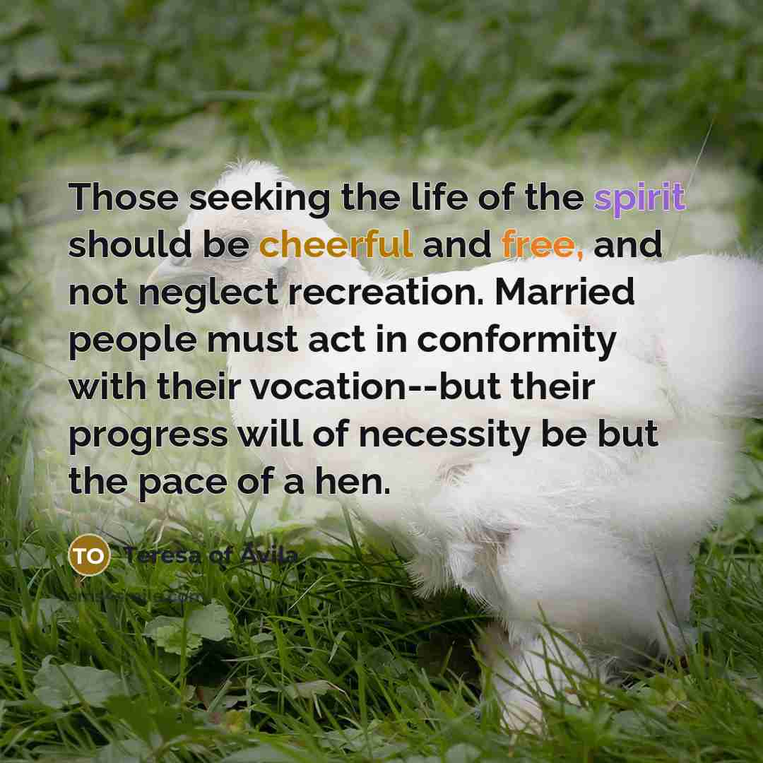 “Those seeking the life of the spirit should be cheerful…” quote by Teresa of Avila