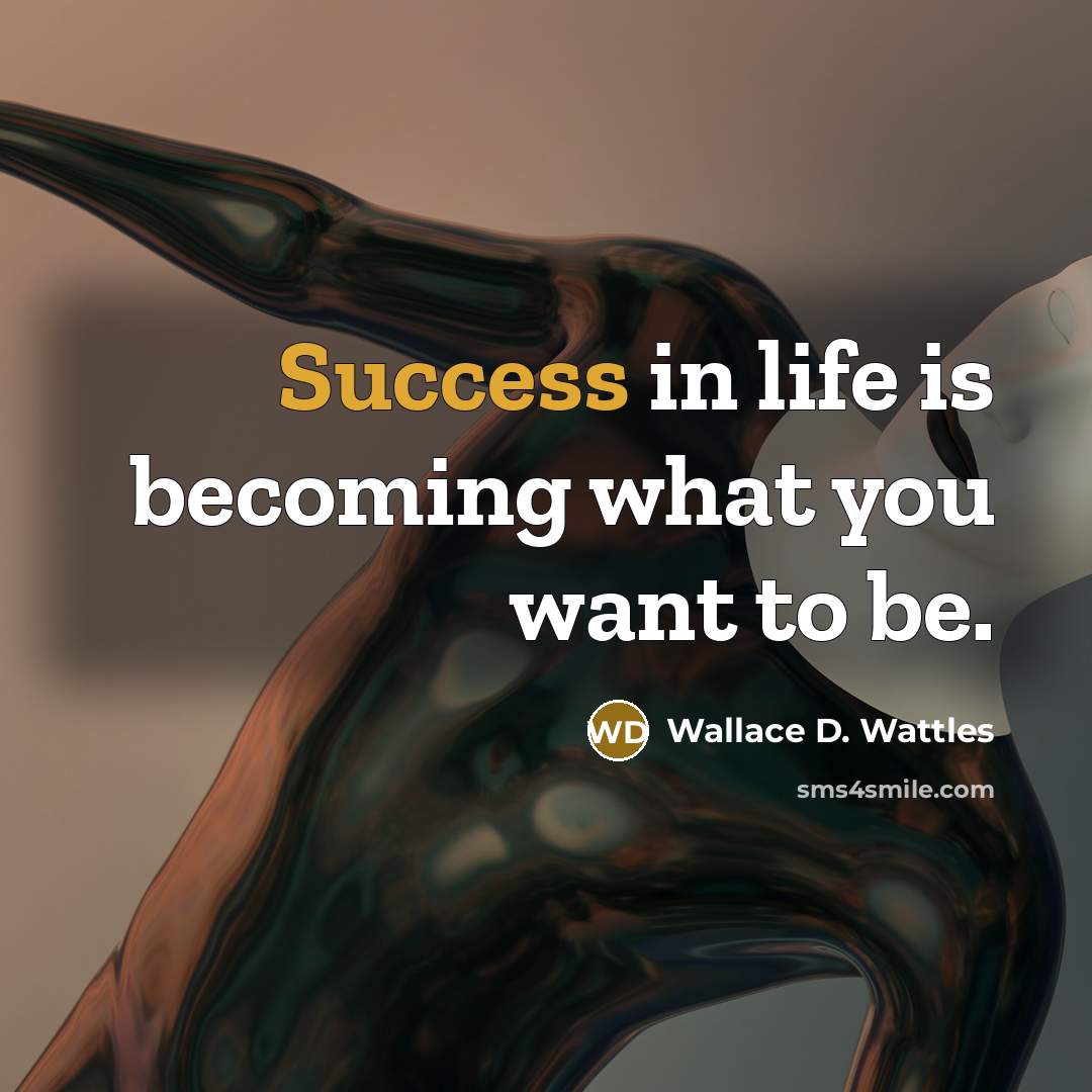“Success in life is becoming what you want to be.…” quote by Wallace D. Wattles