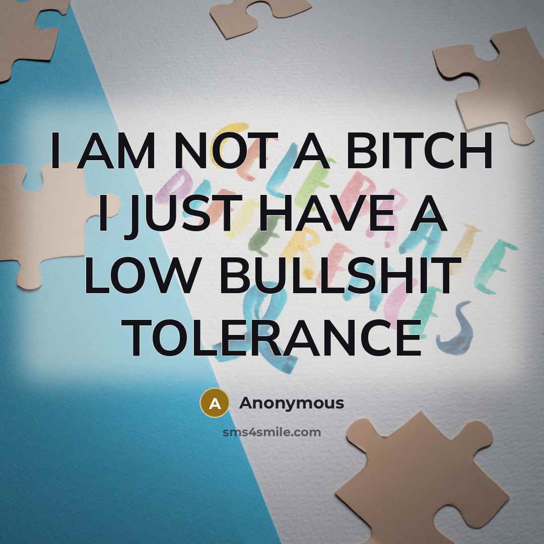 “I AM NOT A BITCH I JUST HAVE A LOW…” quote by Anonymous