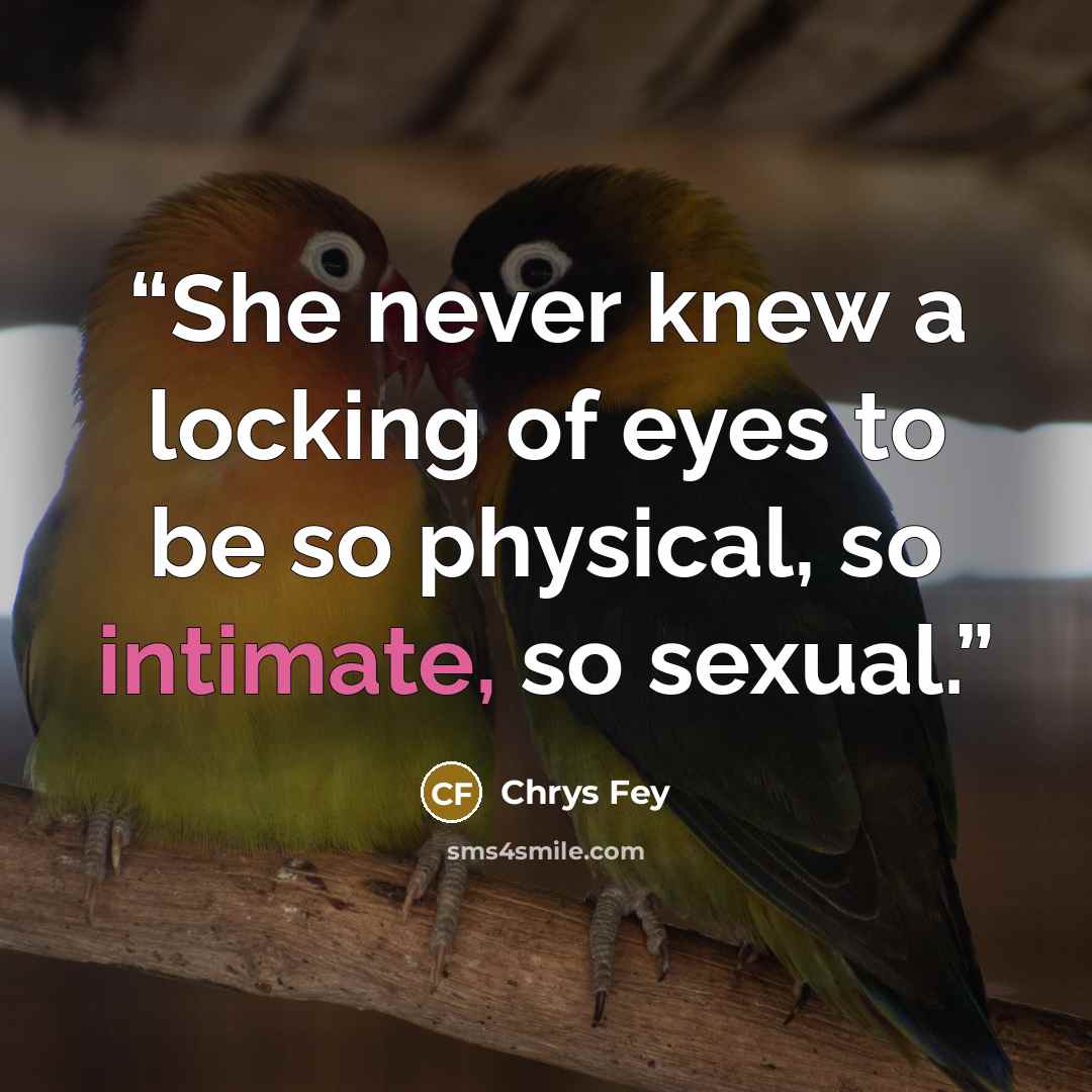 “She never knew a locking of eyes to be so physical, so intimate, so sexual.” quote by Chrys Fey