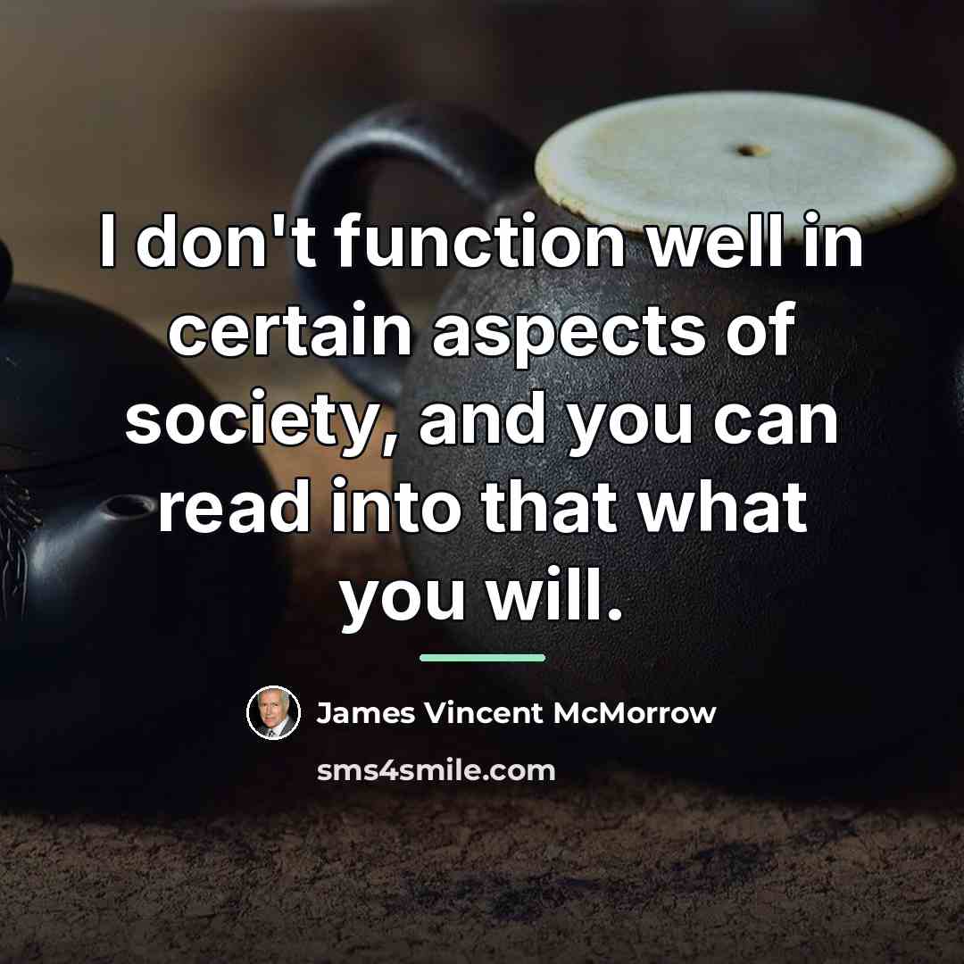 “I don't function well in certain aspects of society, and…” quote by James Vincent McMorrow