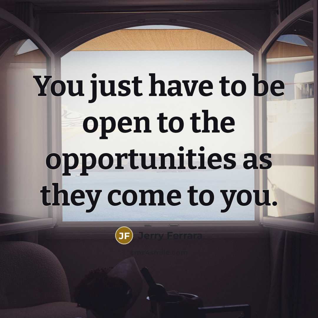 “You just have to be open to the opportunities as they come to you.” quote by Jerry Ferrara
