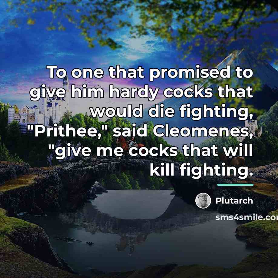 “To one that promised to give him hardy cocks that…” quote by Plutarch
