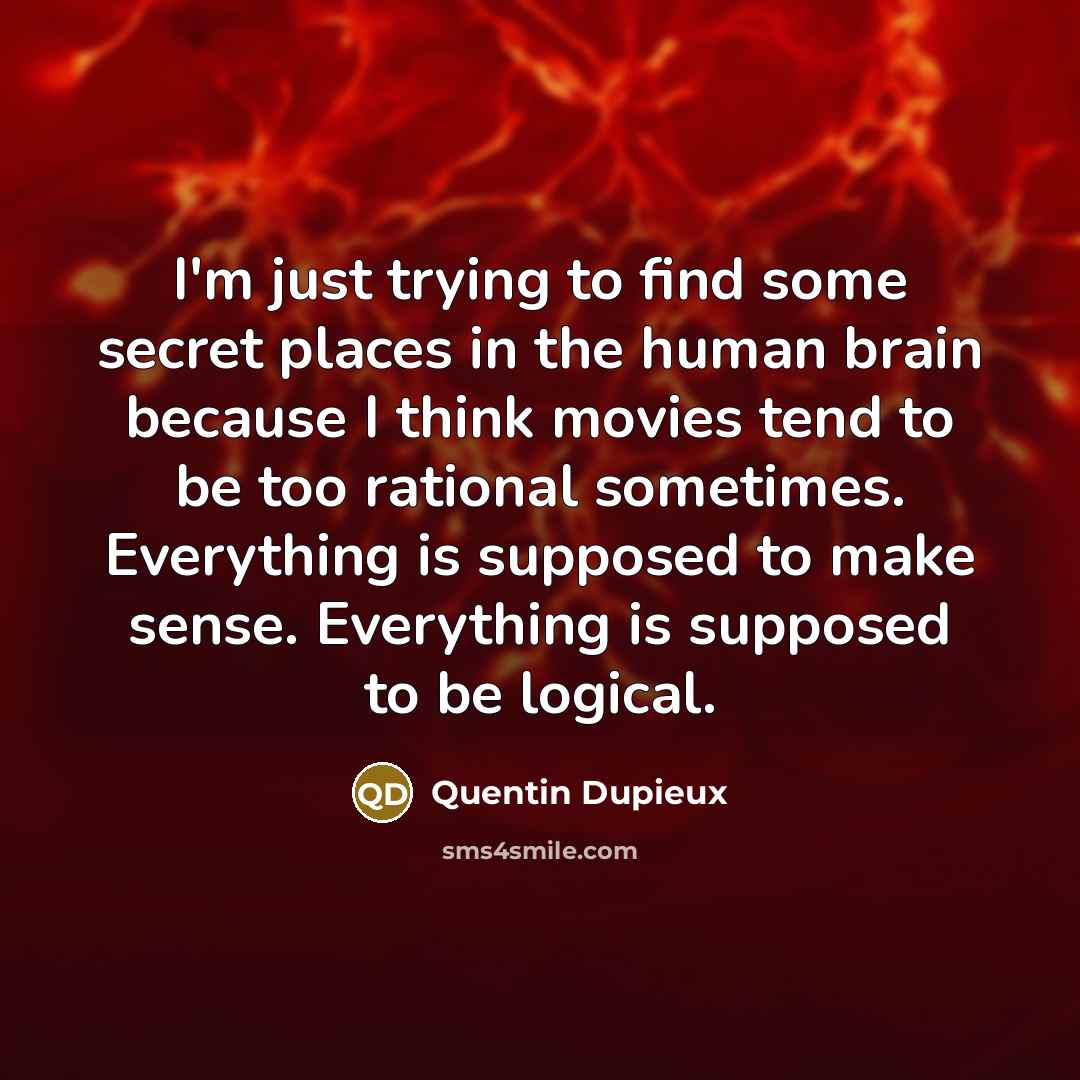 “I'm just trying to find some secret places in the…” quote by Quentin Dupieux