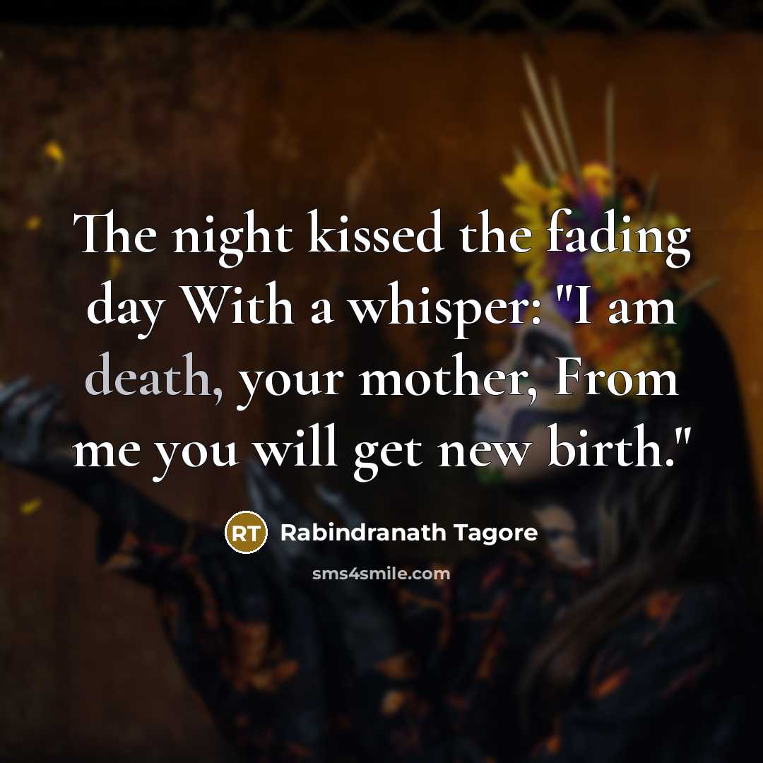 “The night kissed the fading day With a whisper: "I…” quote by Rabindranath Tagore