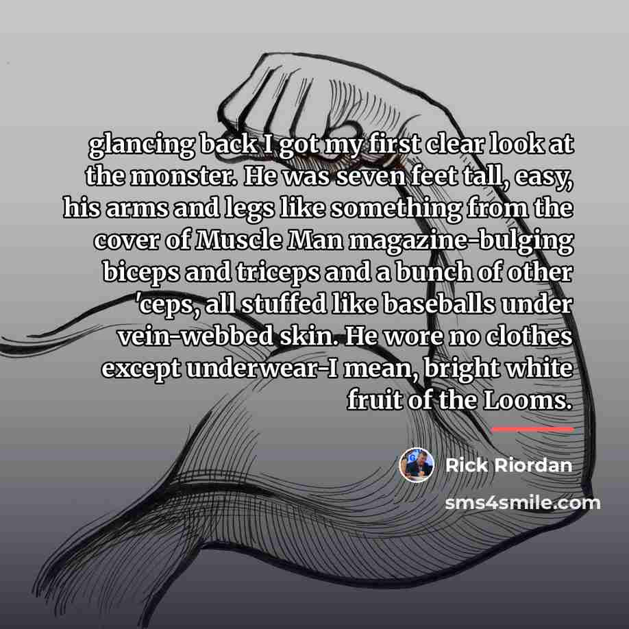 “glancing back I got my first clear look at the…” quote by Rick Riordan