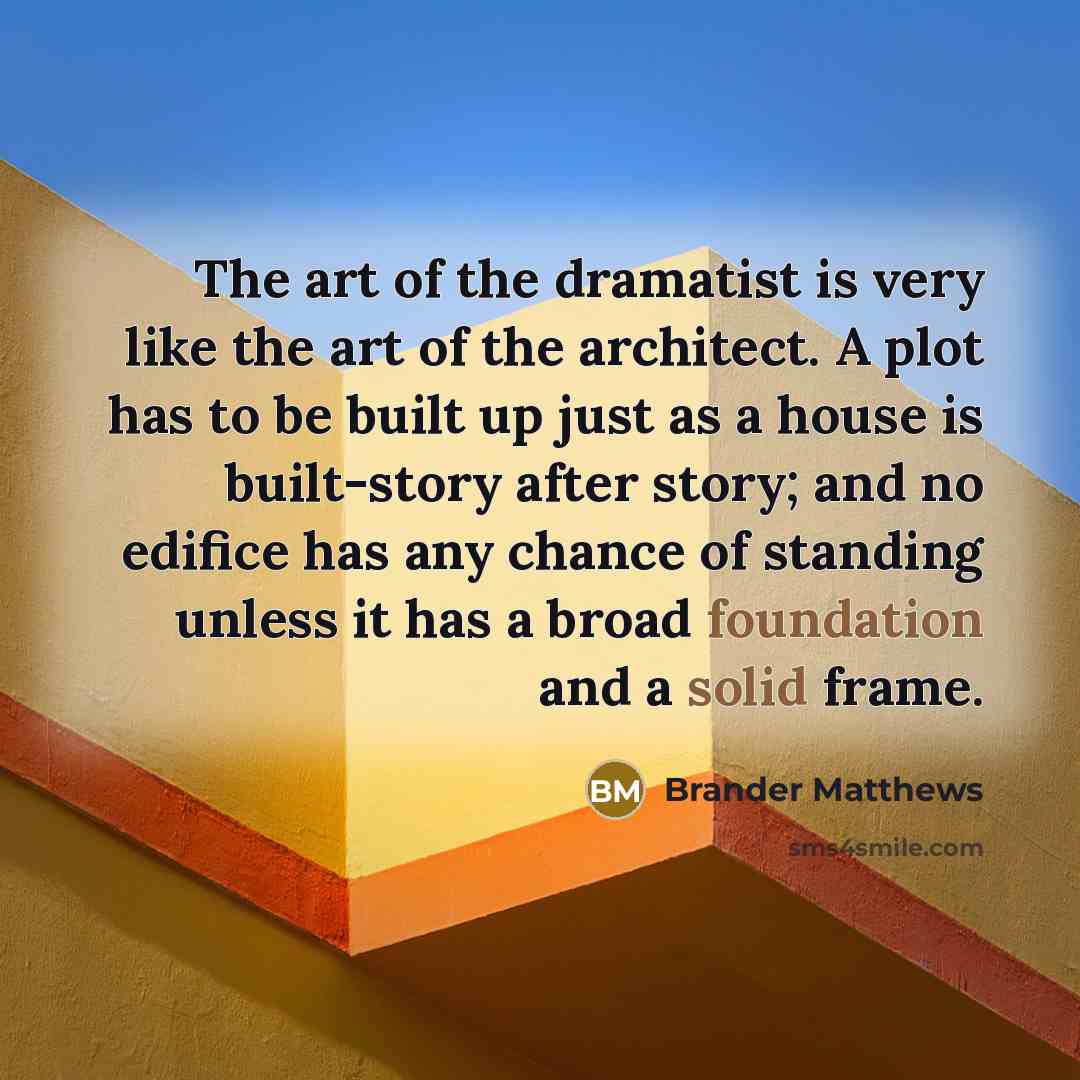 “The art of the dramatist is very like the art…” quote by Brander Matthews