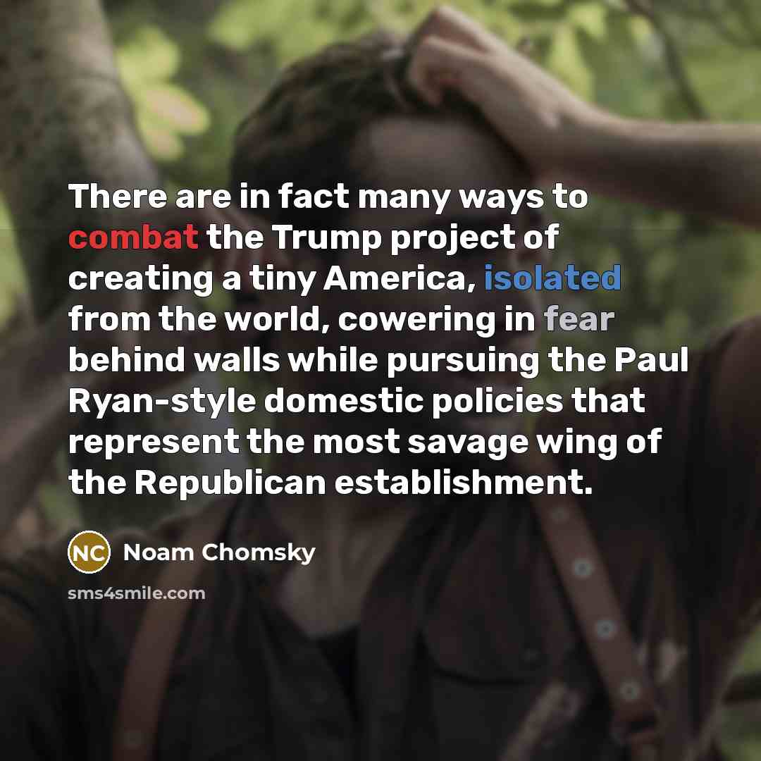 “There are in fact many ways to combat the Trump…” quote by Noam Chomsky