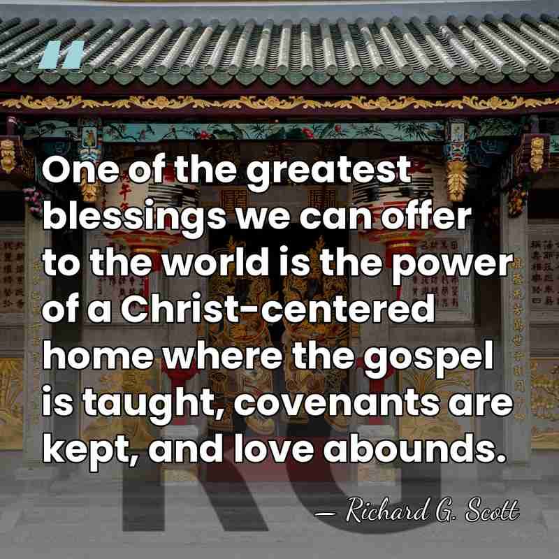 One of the greatest blessings we can offer to the world is&hellip; - Richard G. Scott