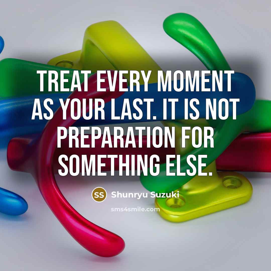 “Treat every moment as your last. It is not preparation…” quote by Shunryu Suzuki