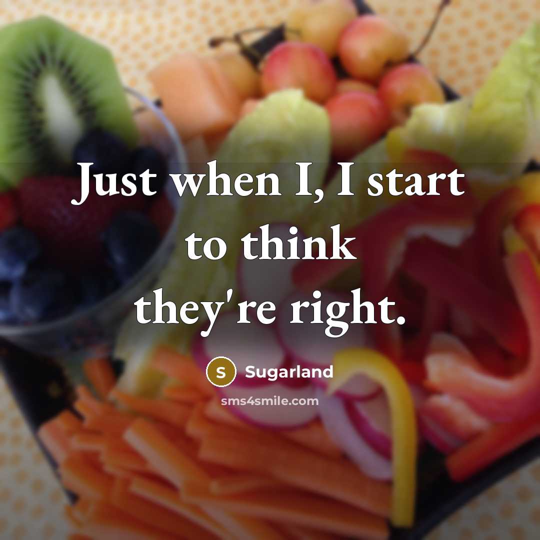 “Just when I, I start to think they're right.” quote by Sugarland