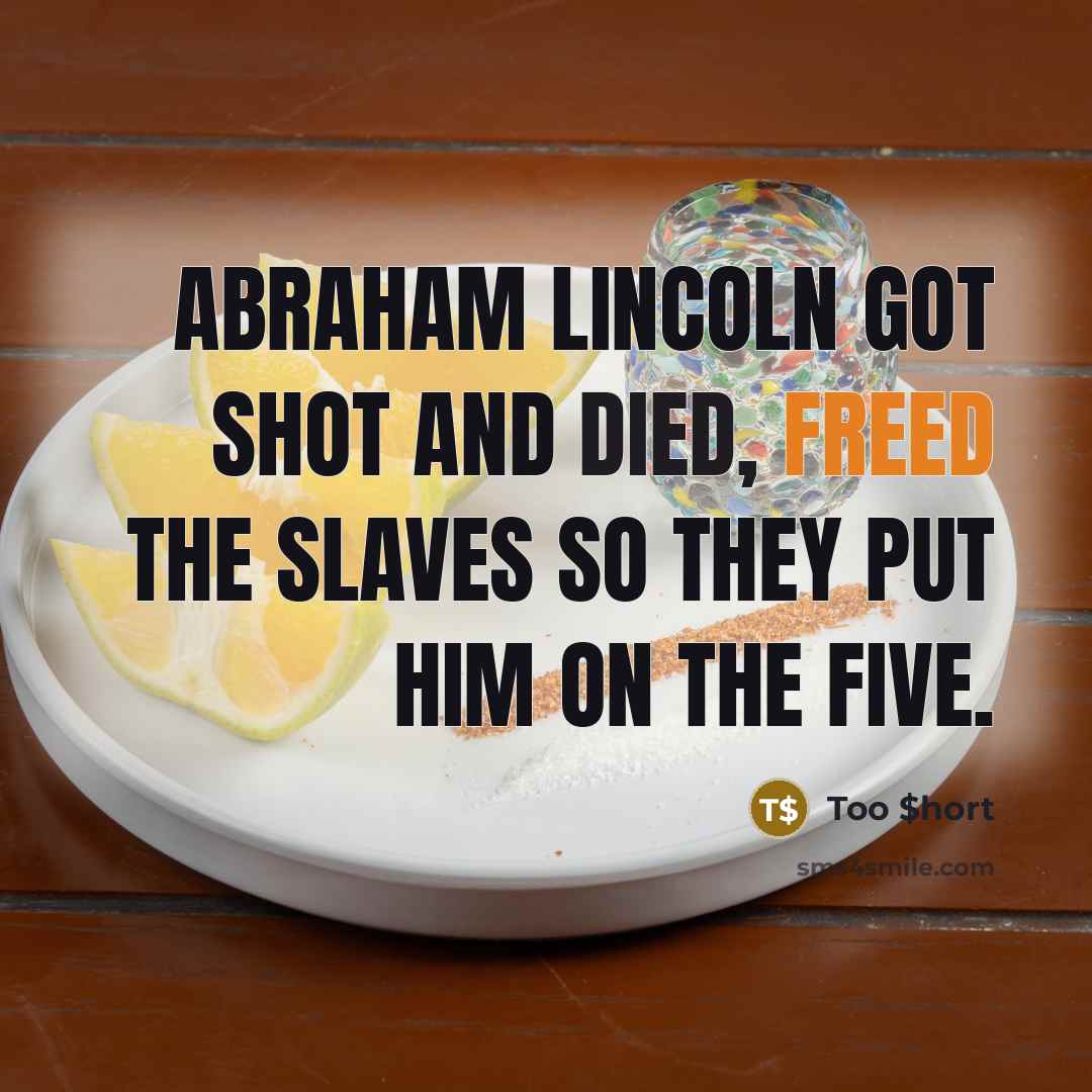 “Abraham Lincoln got shot and died, Freed the slaves so…” quote by Too $hort
