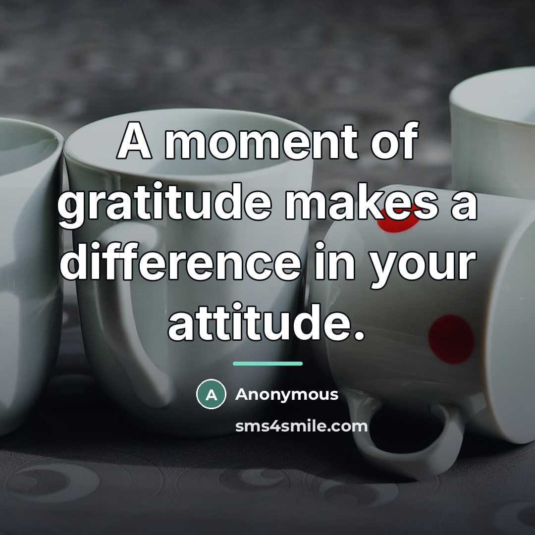 “A moment of gratitude makes a difference in your attitude.…” quote by Anonymous