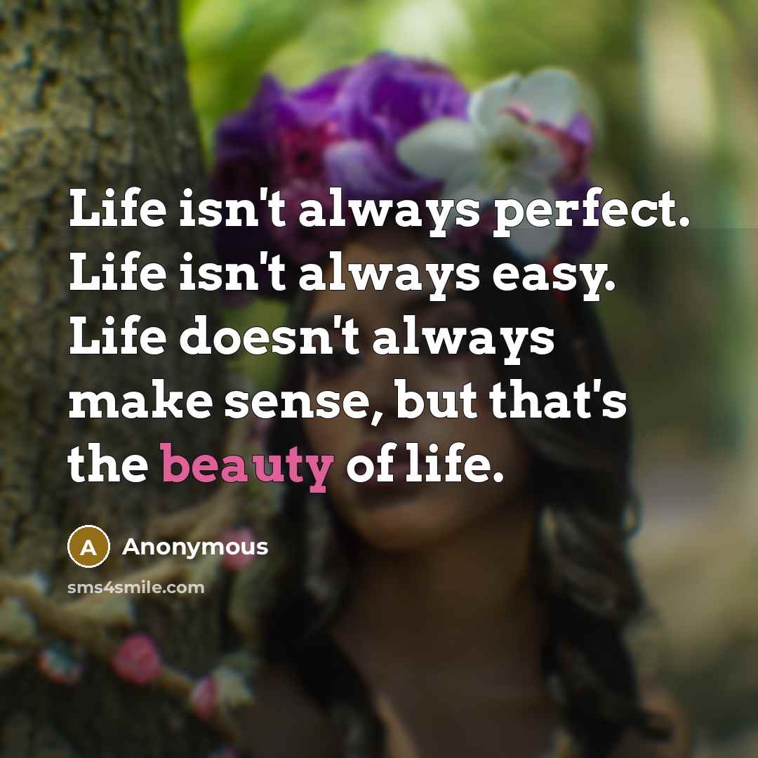 “Life isn't always perfect. Life isn't always easy. Life doesn't…” quote by Anonymous
