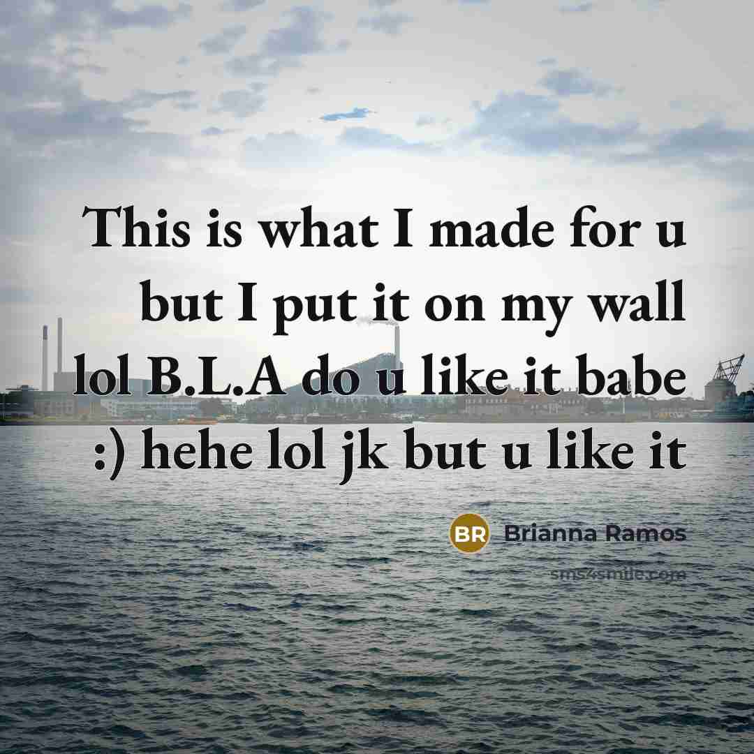 “This is what I made for u but I put…” quote by Brianna Ramos