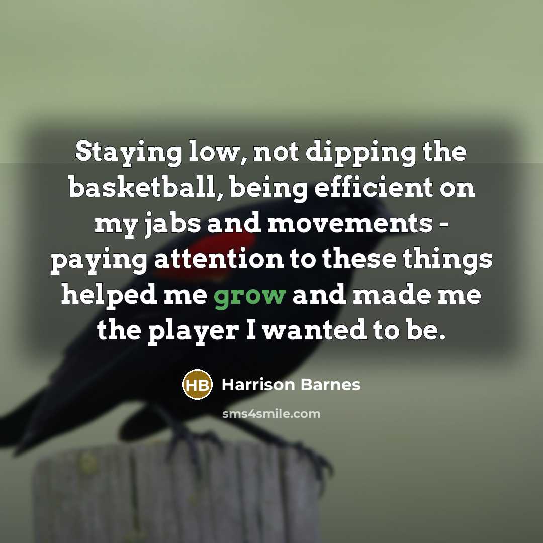 “Staying low, not dipping the basketball, being efficient on my…” quote by Harrison Barnes