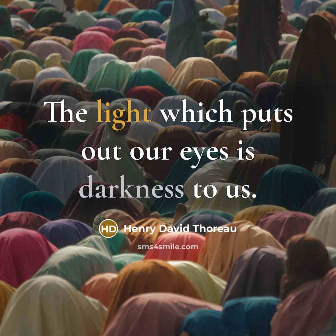“The light which puts out our eyes is darkness to…” quote by Henry David Thoreau