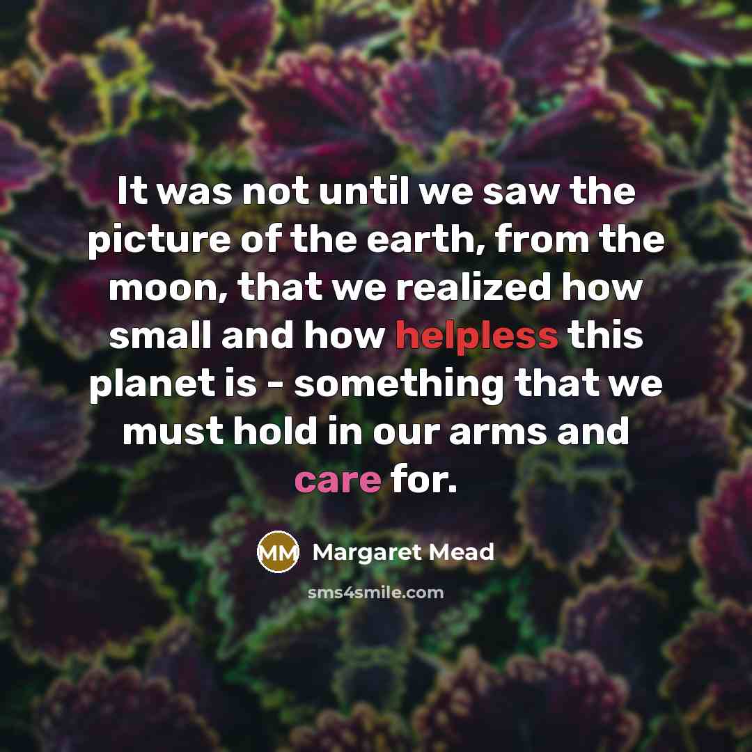 “It was not until we saw the picture of the…” quote by Margaret Mead