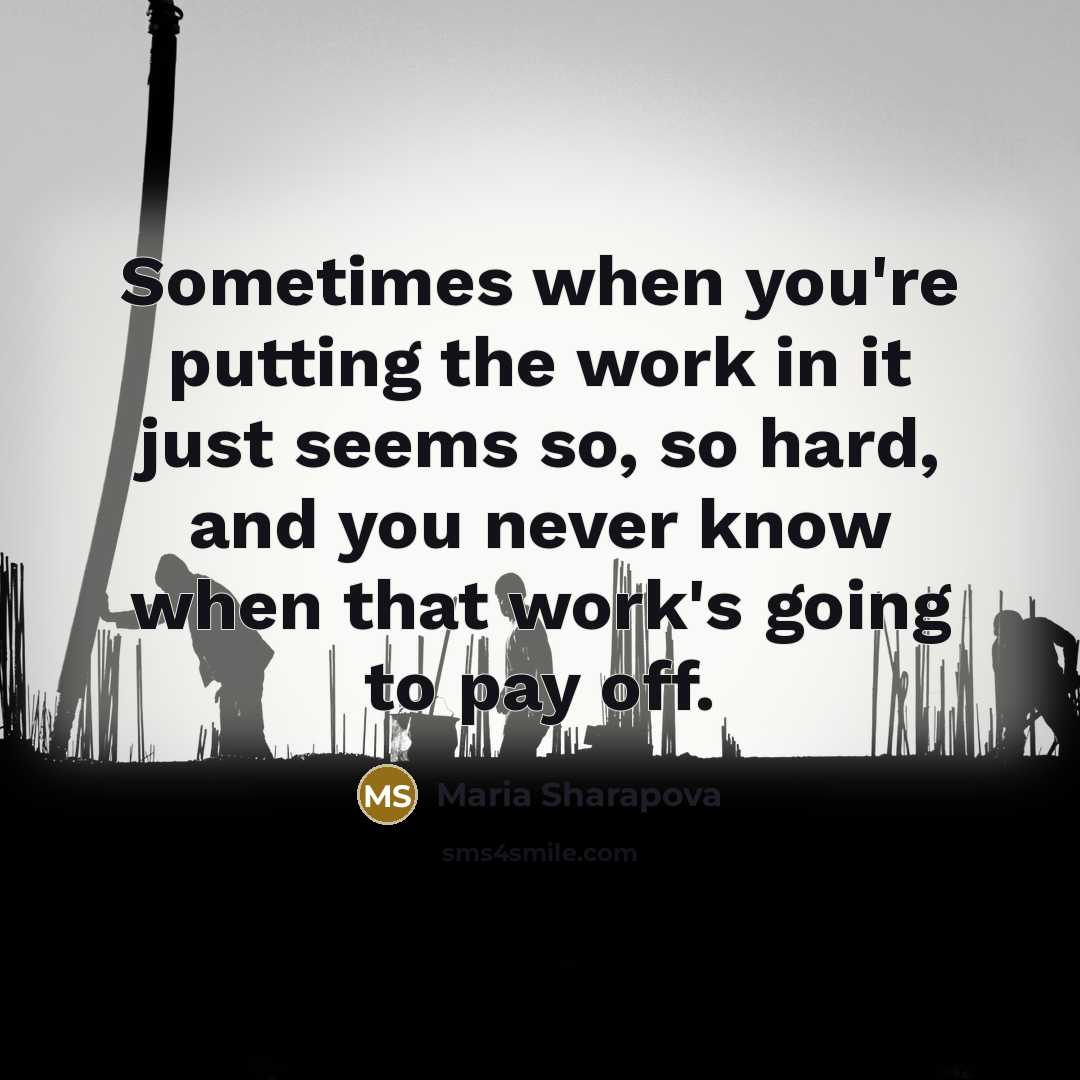 “Sometimes when you're putting the work in it just seems…” quote by Maria Sharapova
