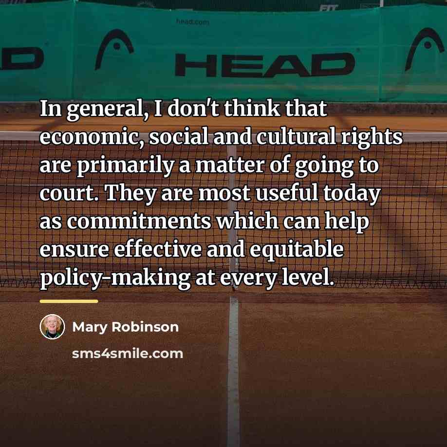 “In general, I don't think that economic, social and cultural…” quote by Mary Robinson