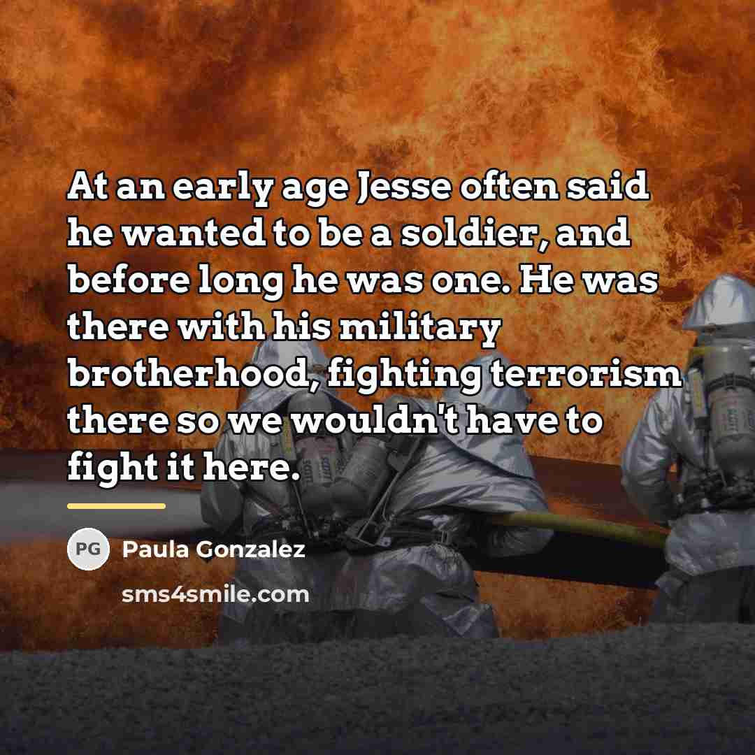 “At an early age Jesse often said he wanted to…” quote by Paula Gonzalez