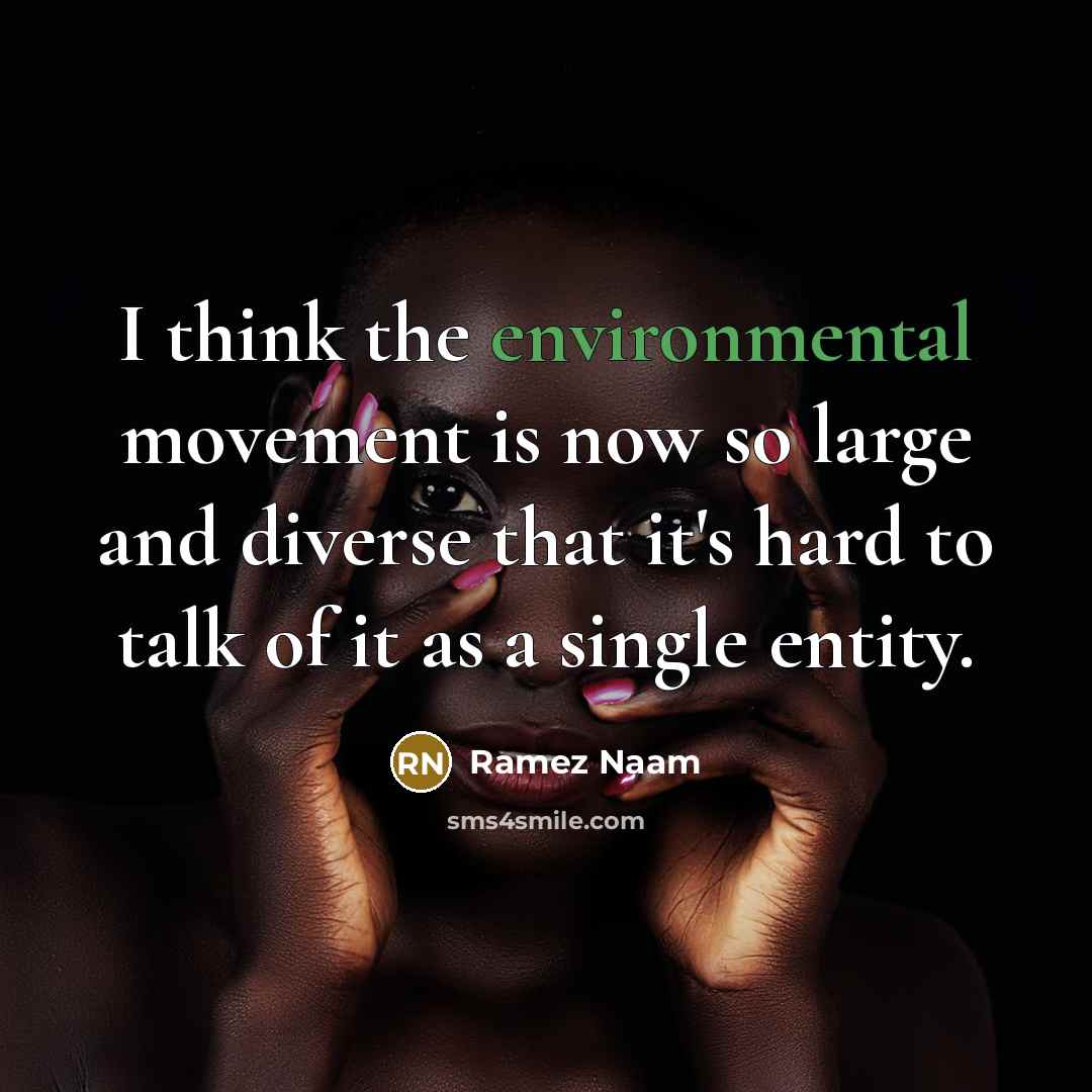 “I think the environmental movement is now so large and diverse that it's hard to talk of it as a single entity.” quote by Ramez Naam