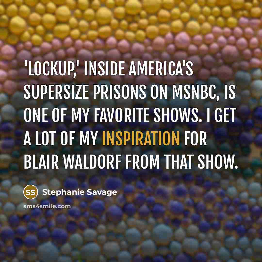 “'Lockup,' inside America's supersize prisons on MSNBC, is one of…” quote by Stephanie Savage
