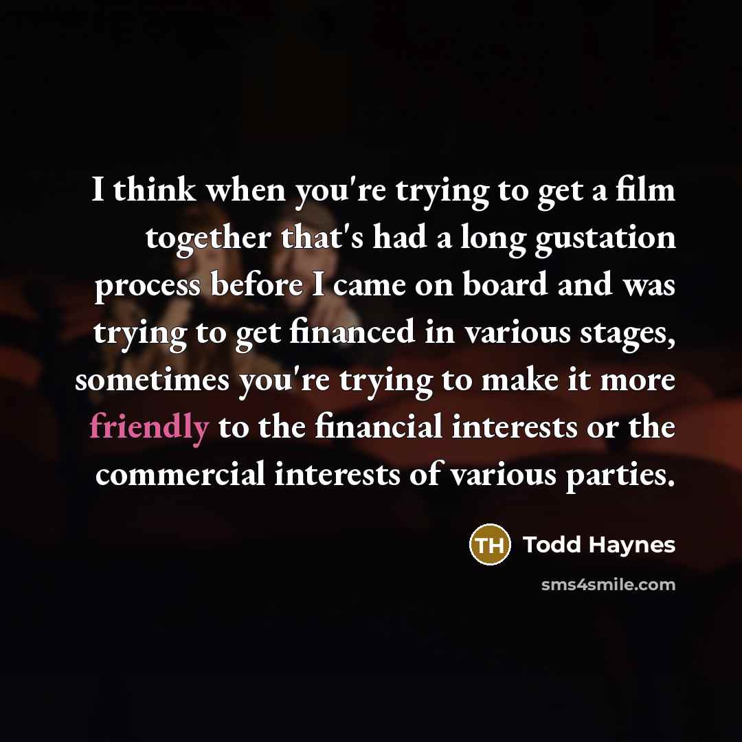 “I think when you're trying to get a film together…” quote by Todd Haynes
