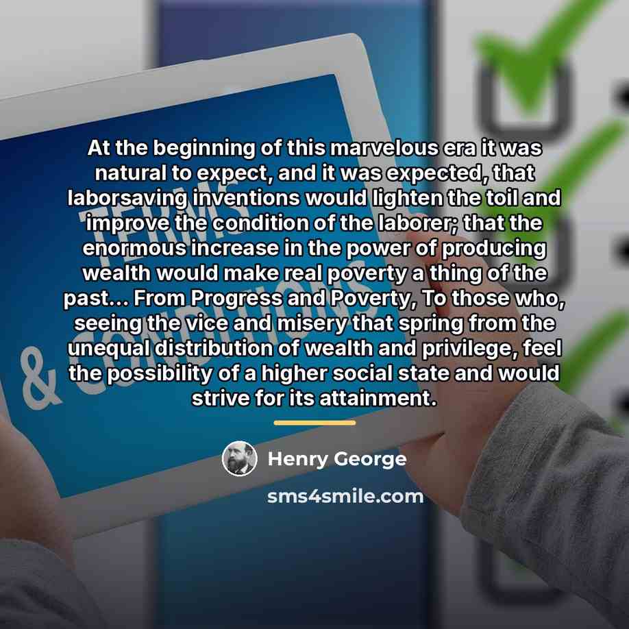 “At the beginning of this marvelous era it was natural…” quote by Henry George