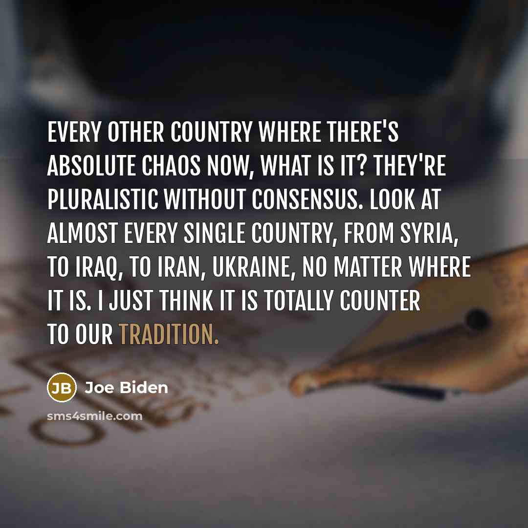 “Every other country where there's absolute chaos now, what is…” quote by Joe Biden