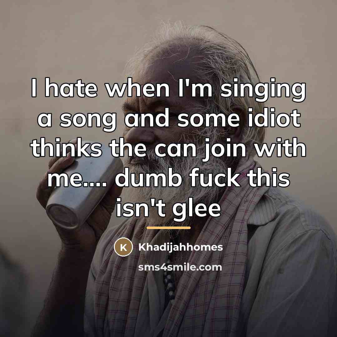 “I hate when I'm singing a song and some idiot…” quote by Khadijahhomes