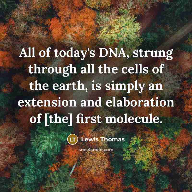 “All of today's DNA, strung through all the cells of…” quote by Lewis Thomas