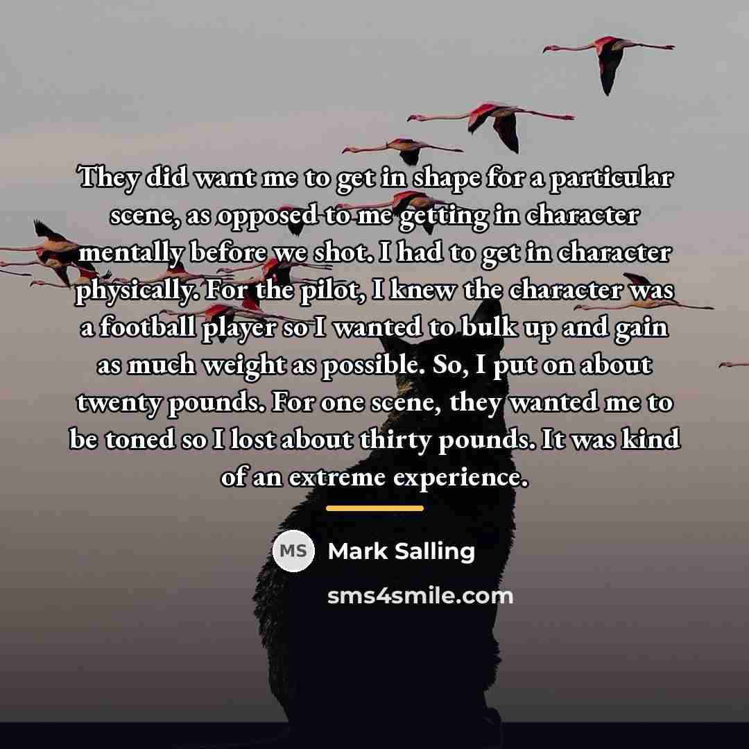 “They did want me to get in shape for a…” quote by Mark Salling