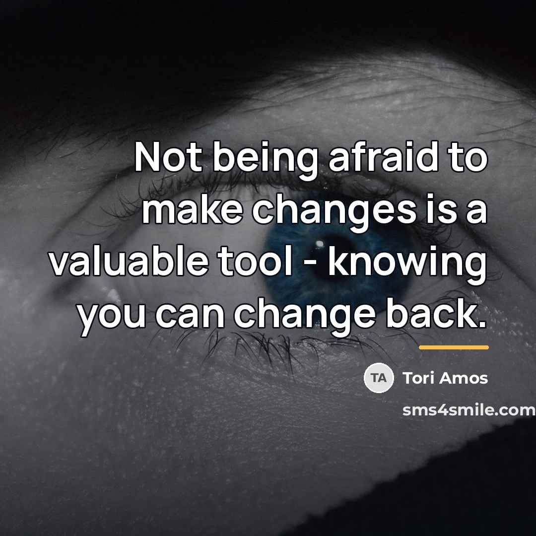“Not being afraid to make changes is a valuable tool…” quote by Tori Amos