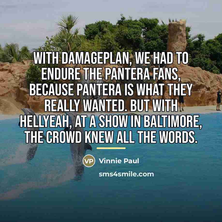 “With Damageplan, we had to endure the Pantera fans, because…” quote by Vinnie Paul