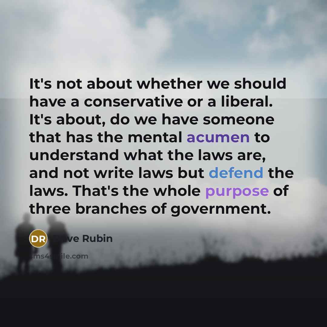 “It's not about whether we should have a conservative or…” quote by Dave Rubin