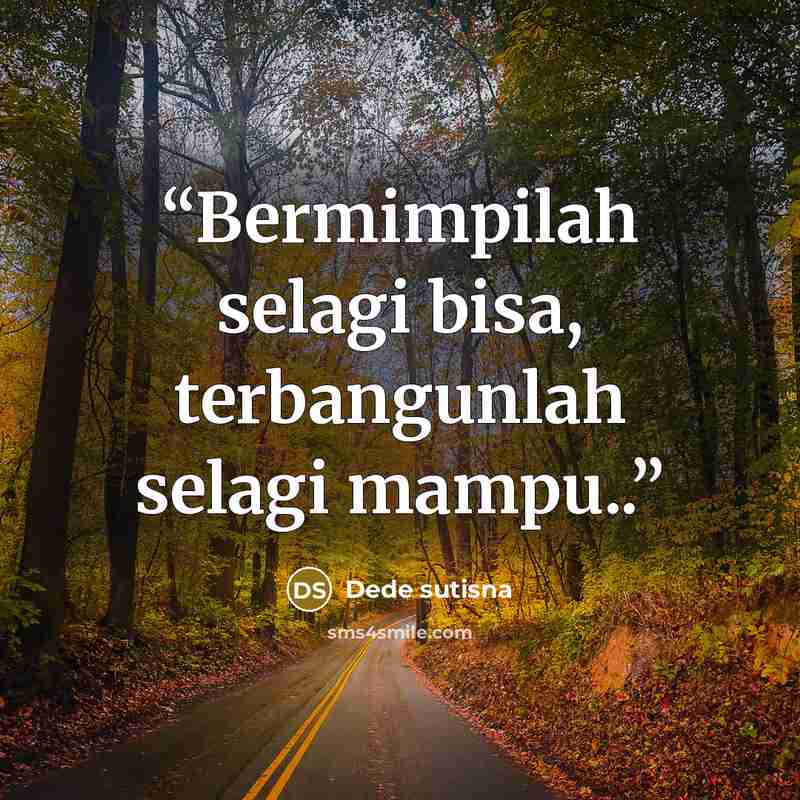 “Bermimpilah selagi bisa, terbangunlah selagi mampu..” quote by Dede sutisna