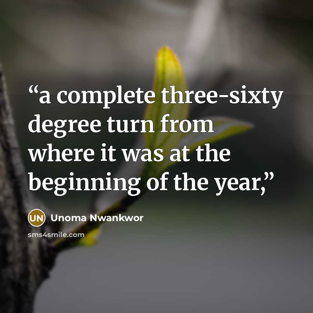 “a complete three-sixty degree turn from where it was at the beginning of the year,” quote by Unoma Nwankwor