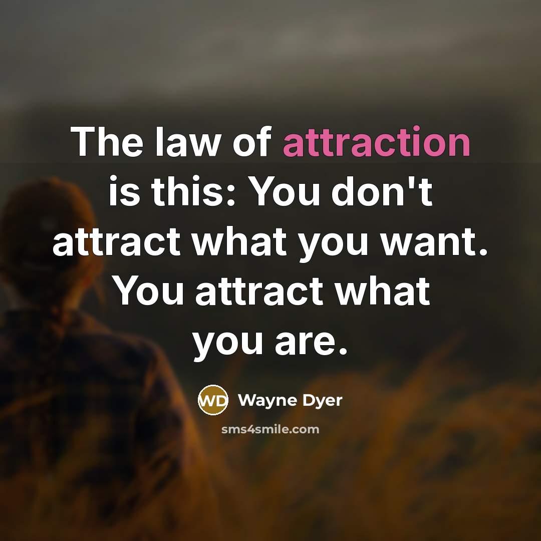 “The law of attraction is this: You don't attract what…” quote by Wayne Dyer
