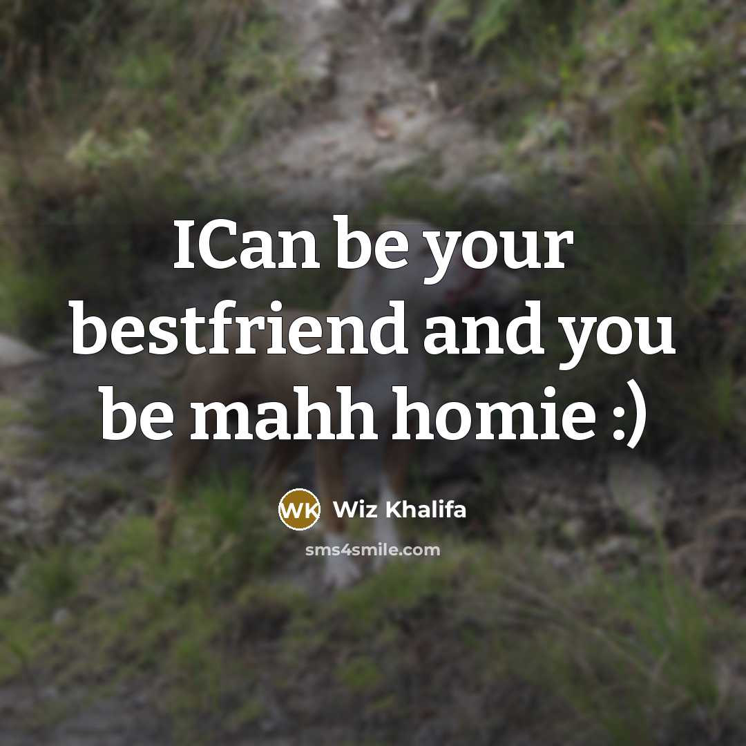 “ICan be your bestfriend and you be mahh homie :)…” quote by Wiz Khalifa