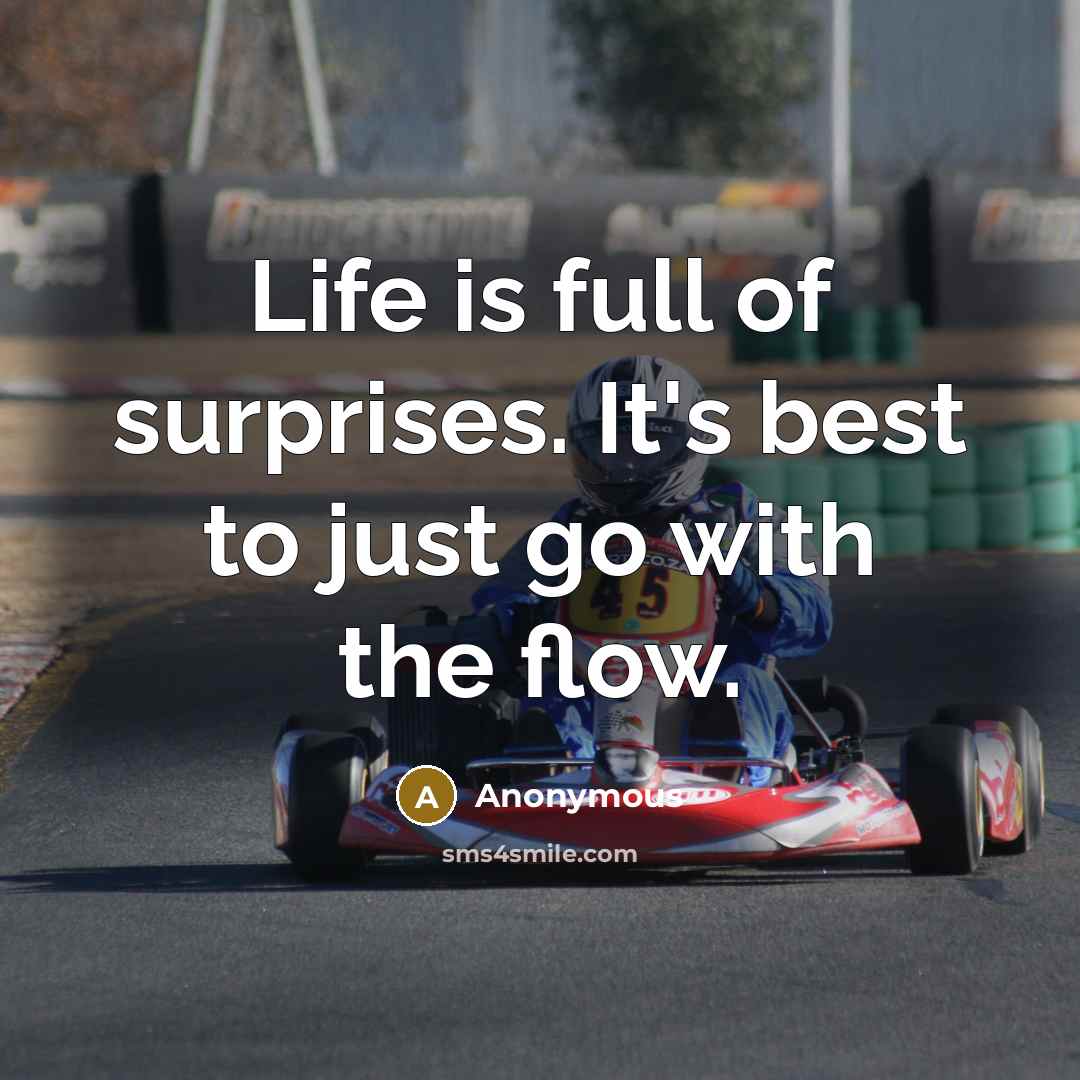 “Life is full of surprises. It's best to just go…” quote by Anonymous