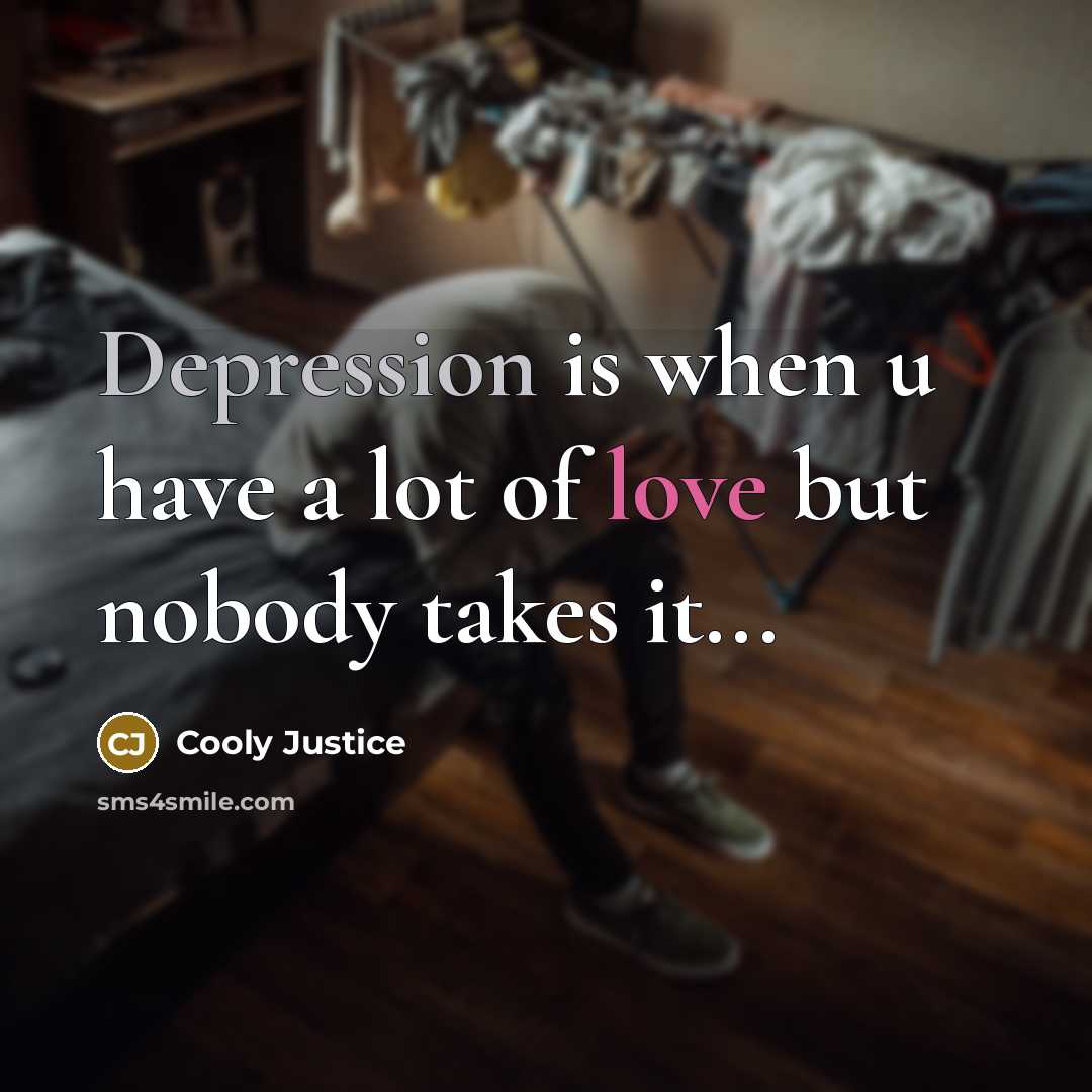 “Depression is when u have a lot of love but…” quote by Cooly Justice